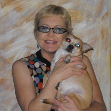 Elizabeth Montague with her dog Luchea in Culver City 2012